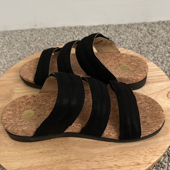 Revitalign orthotic shimmer suede slide sandals - Picture 7 of 9
